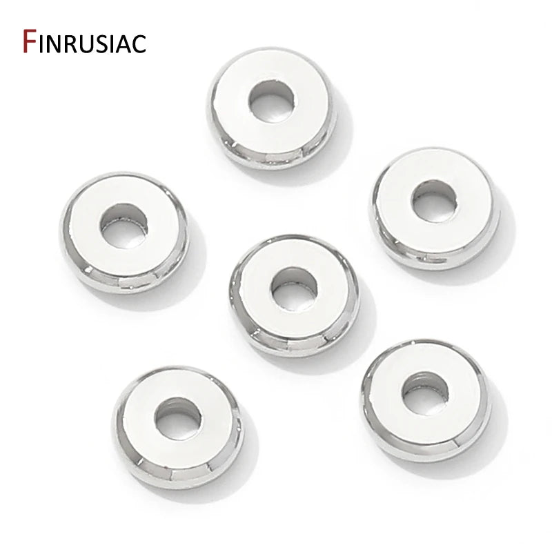 18K Gold Plated Brass Flat Spacer Beads for DIY Bracelet & Jewelry Making Supplies