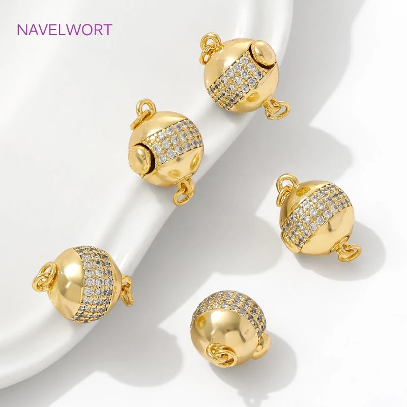 18K Gold Plated Round Connection Clasps for DIY Bracelet & Jewelry Making Accessories