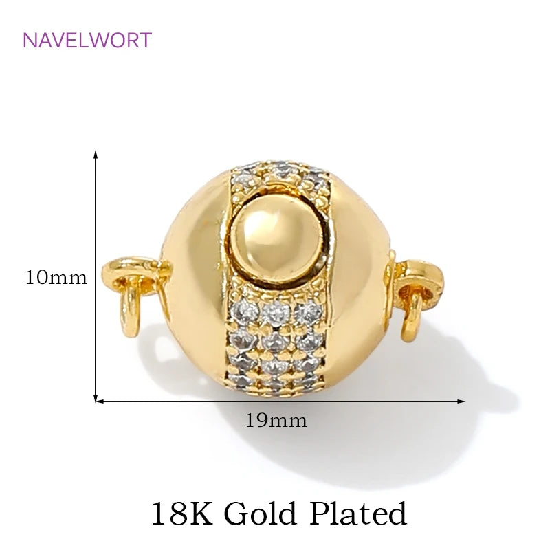 18K Gold Plated Round Connection Clasps for DIY Bracelet & Jewelry Making Accessories