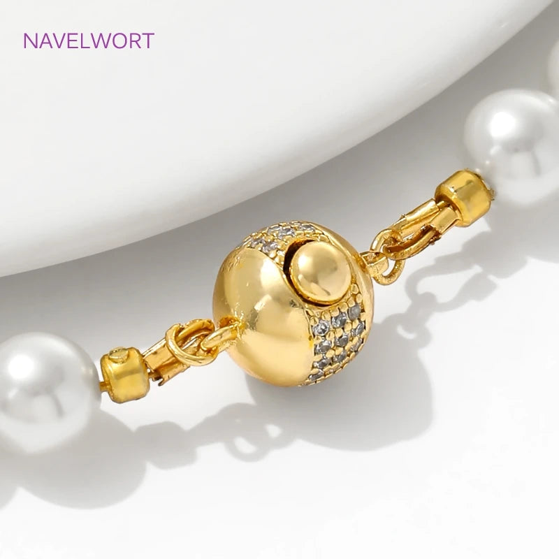 18K Gold Plated Round Connection Clasps for DIY Bracelet & Jewelry Making Accessories