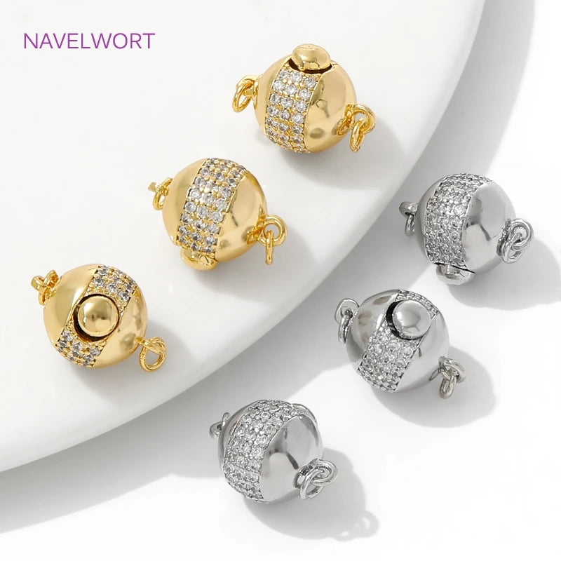18K Gold Plated Round Connection Clasps for DIY Bracelet & Jewelry Making Accessories