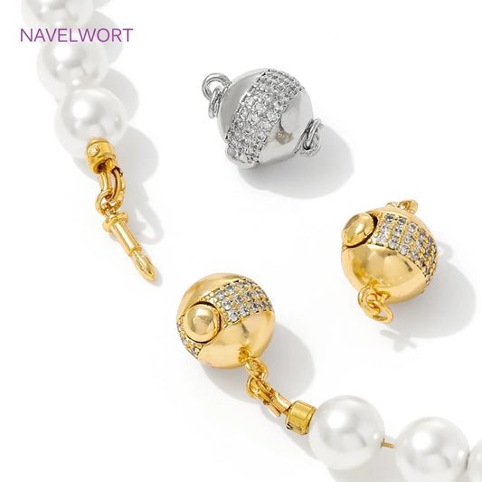 18K Gold Plated Round Connection Clasps for DIY Bracelet & Jewelry Making Accessories