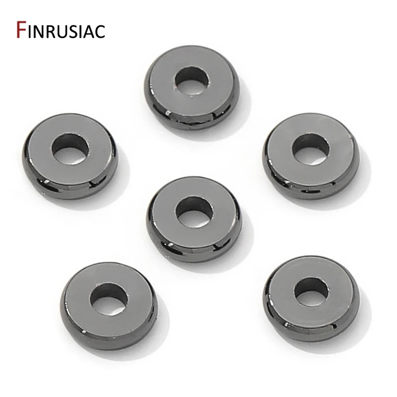 18K Gold Plated Brass Flat Spacer Beads for DIY Bracelet & Jewelry Making Supplies