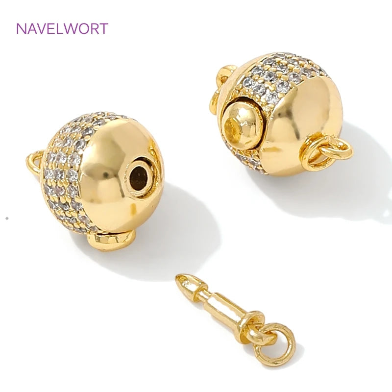 18K Gold Plated Round Connection Clasps for DIY Bracelet & Jewelry Making Accessories