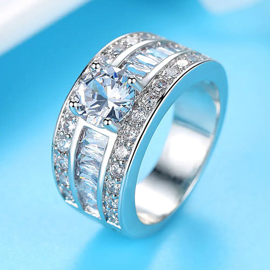 Zircon Heart & Arrow Adjustable Ring – Vintage Style Party Jewellery for Women & Girls