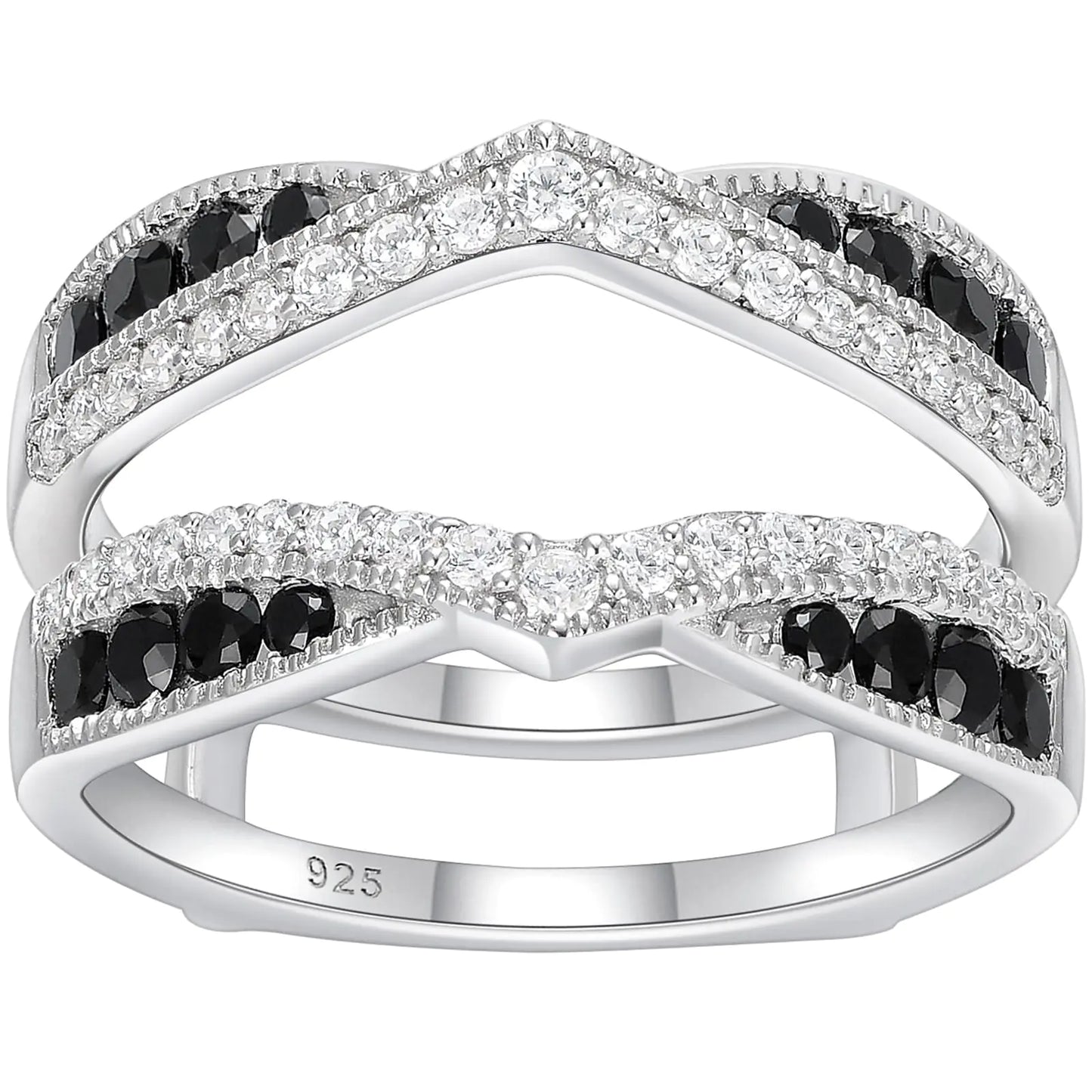 Newshe 925 Sterling Silver ring enhancer for engagement rings, size 9