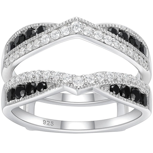 Newshe 925 Sterling Silver ring enhancer for engagement rings, size 9