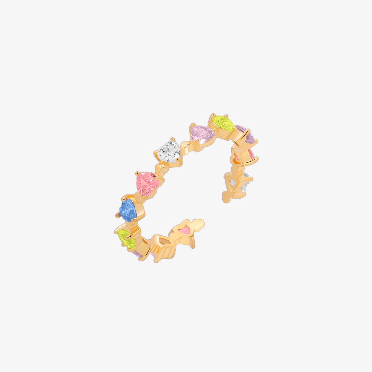 Rainbow heart gemstone ring-0